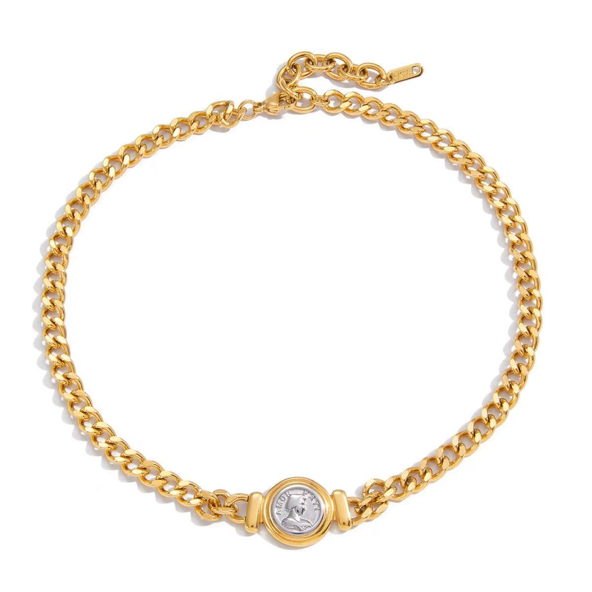 Vintage Cameo Coin Necklace