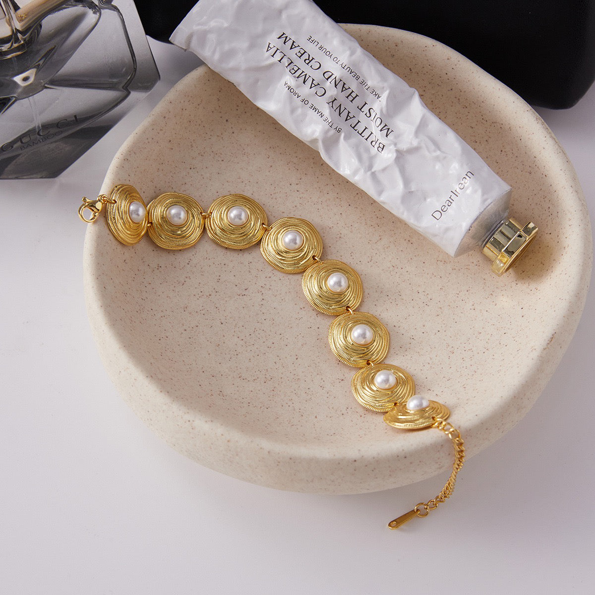 8-Pearl Gold Bracelet