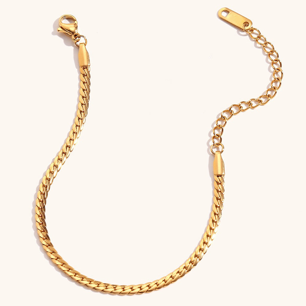 14K Gold Sleek Herringbone Bracelet