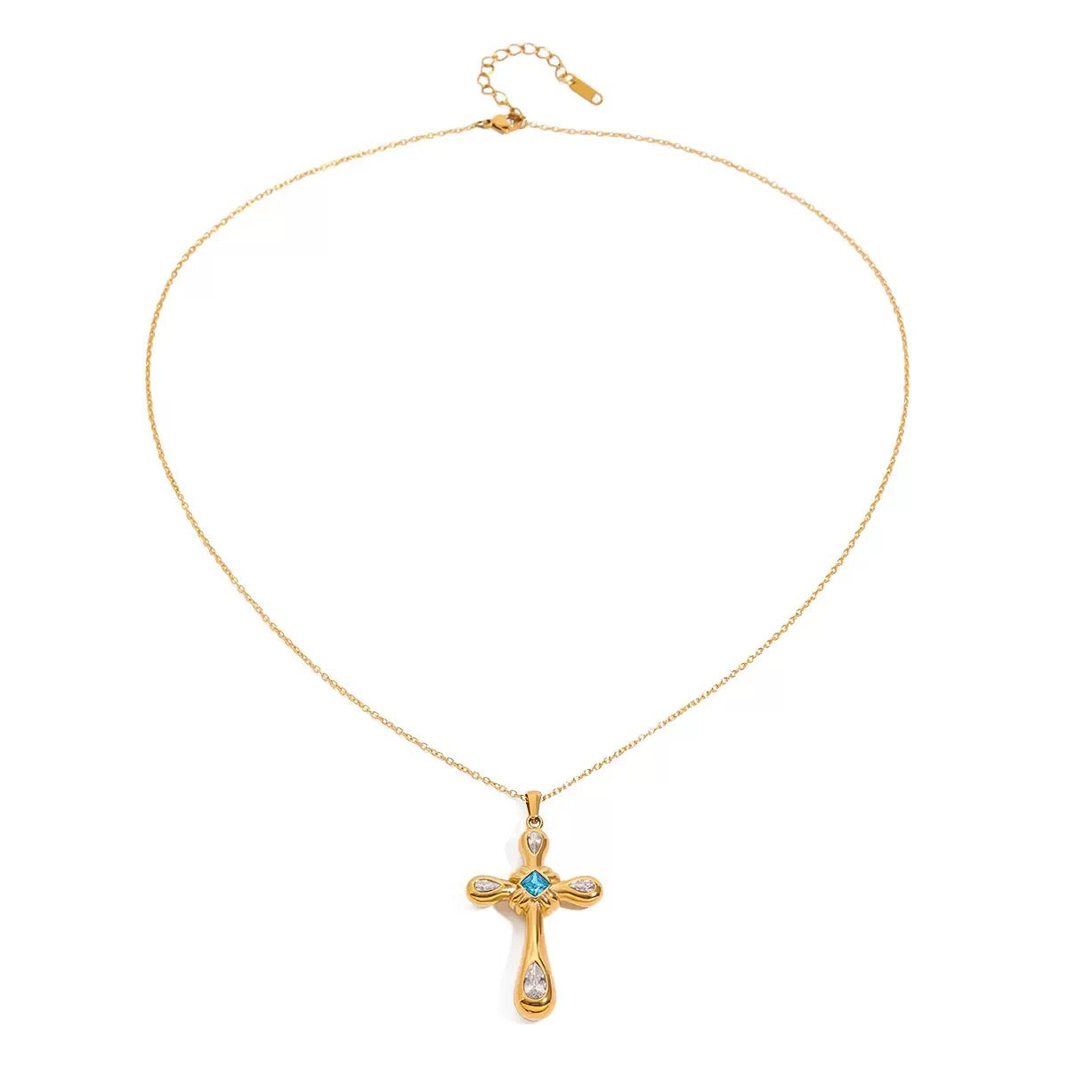 14K gold cross necklace#1