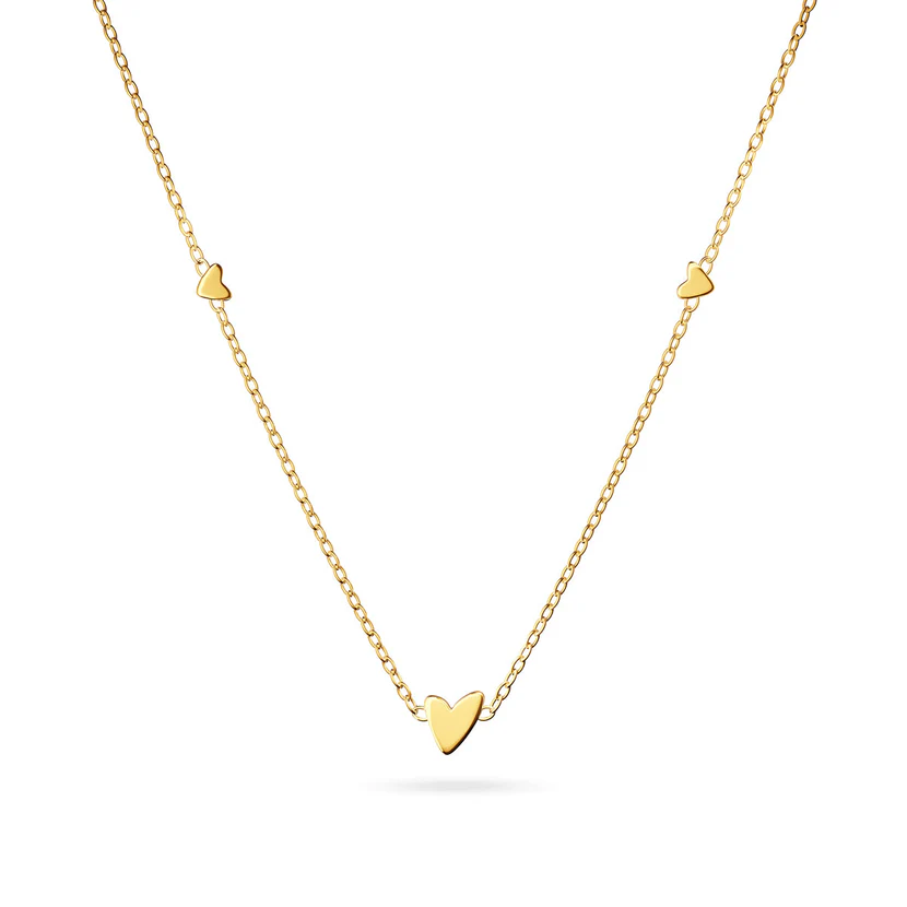 14K Gold Triple Heart Necklace – A Timeless Symbol of Love