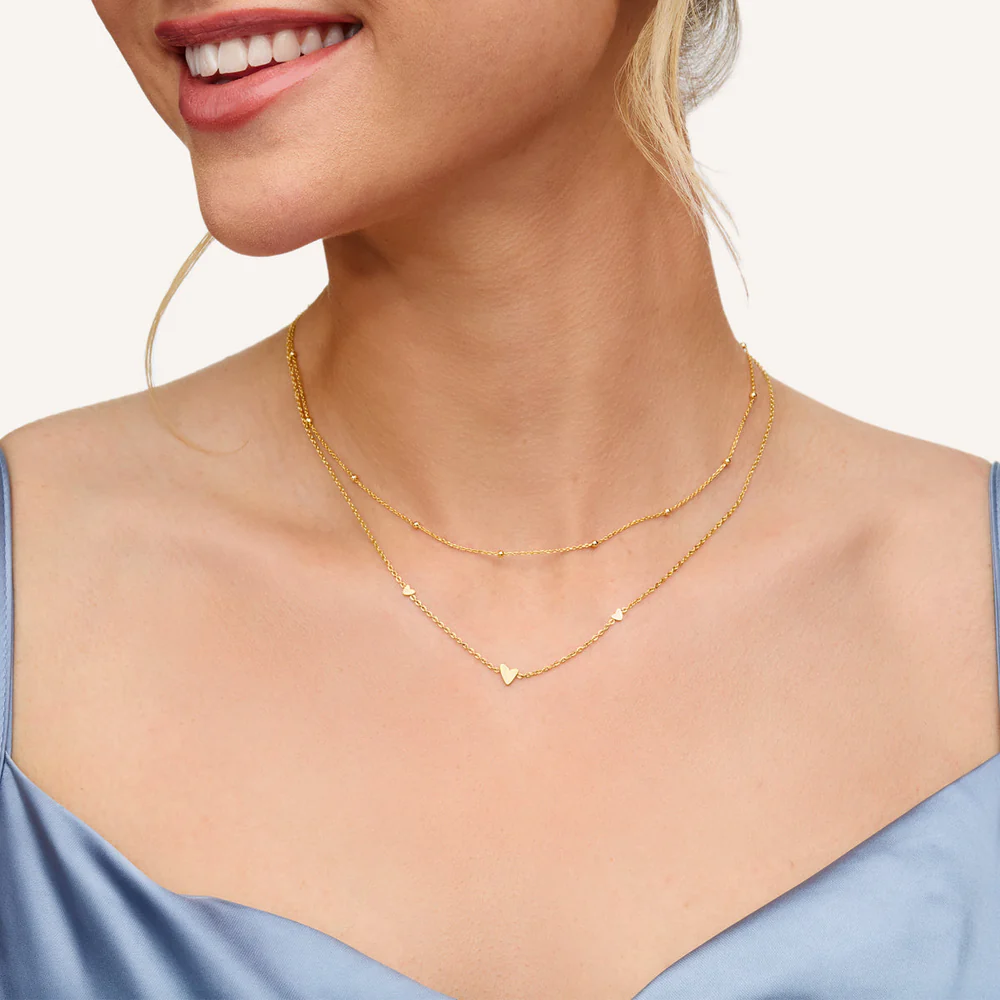 14K Gold Triple Heart Necklace – A Timeless Symbol of Love