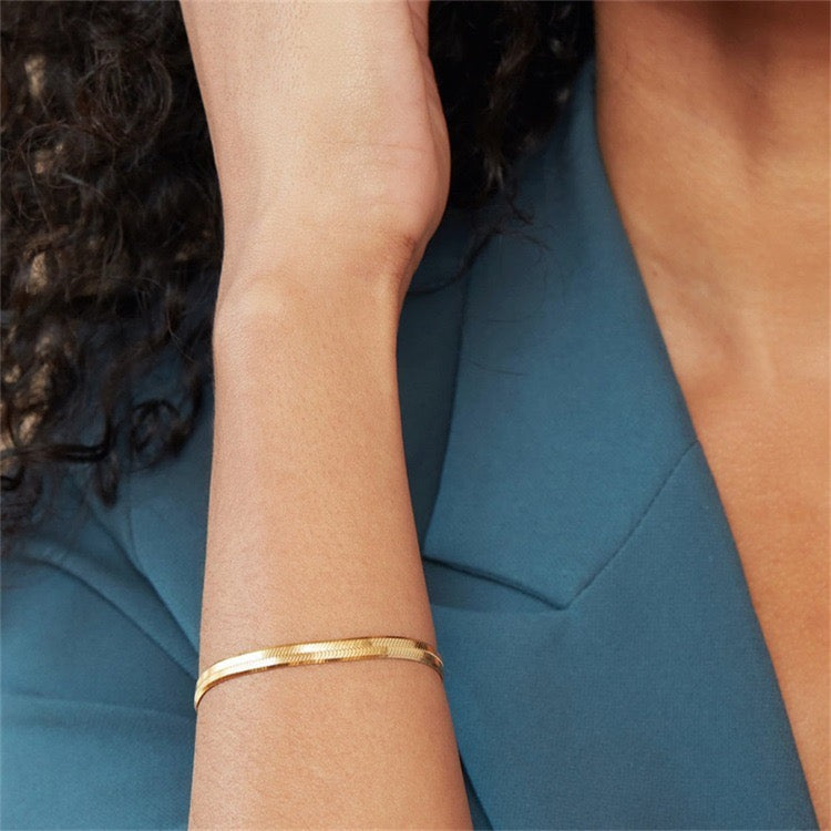 14K Gold Snake Chain Bracelet-Easy to Style