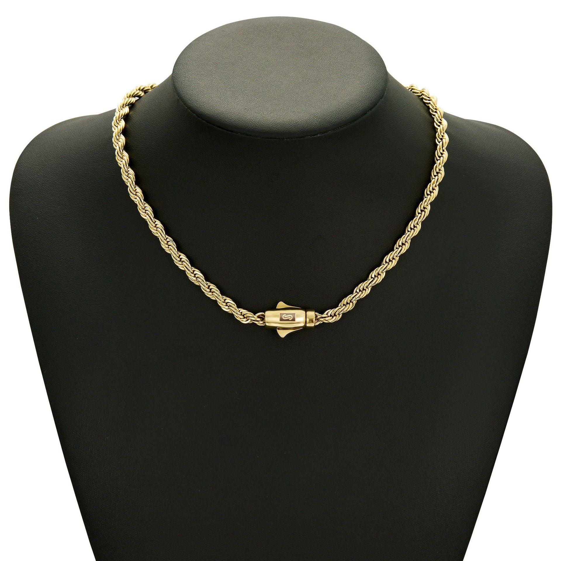 14K Gold Rope Chain Necklace- 4mm