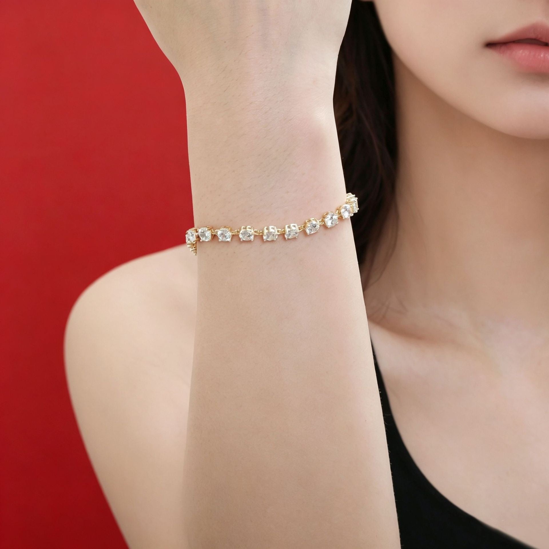 Floating Round-Cut Tennis Bracelet