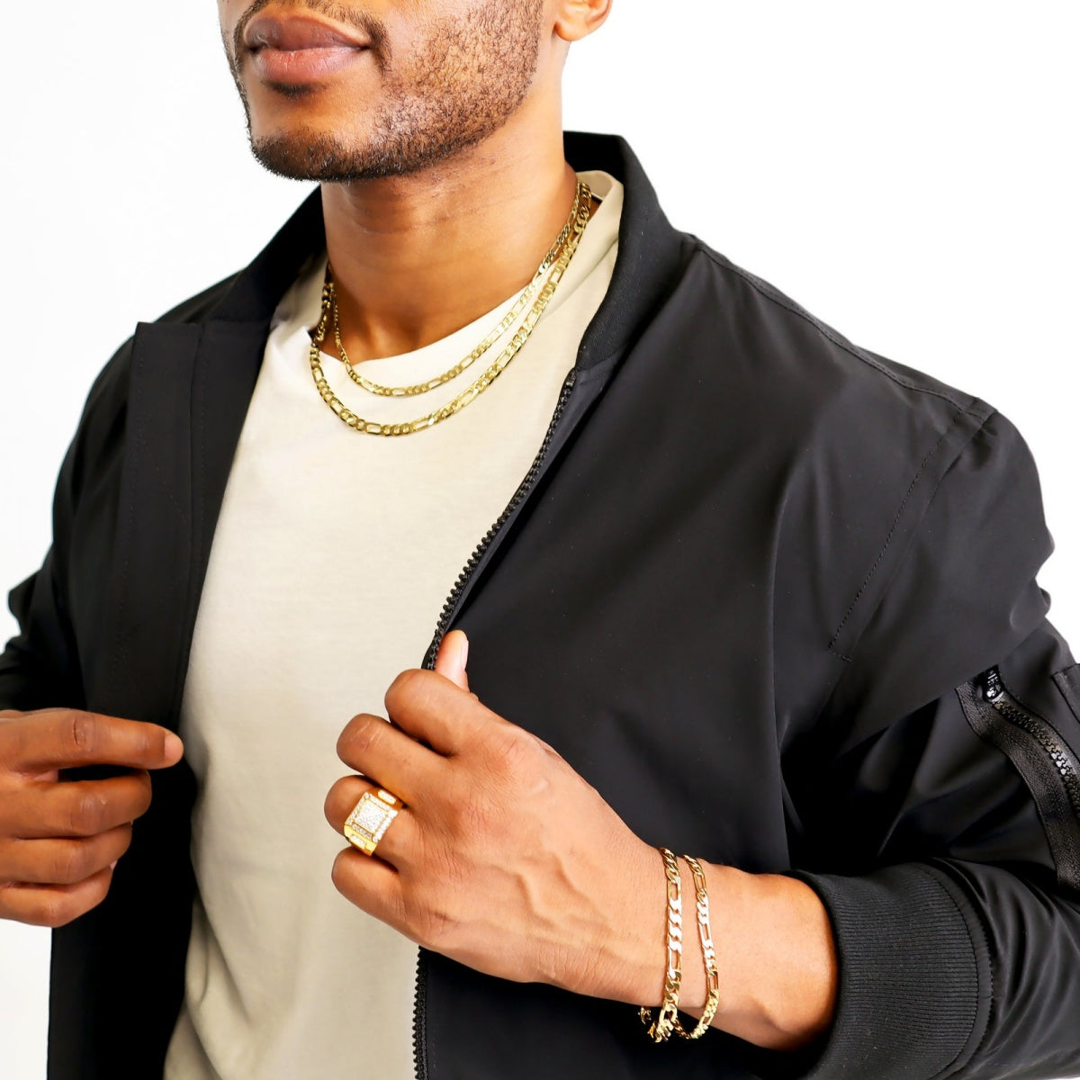 14K Gold Figaro Chain Necklace – Italian Style 2mm–10mm
