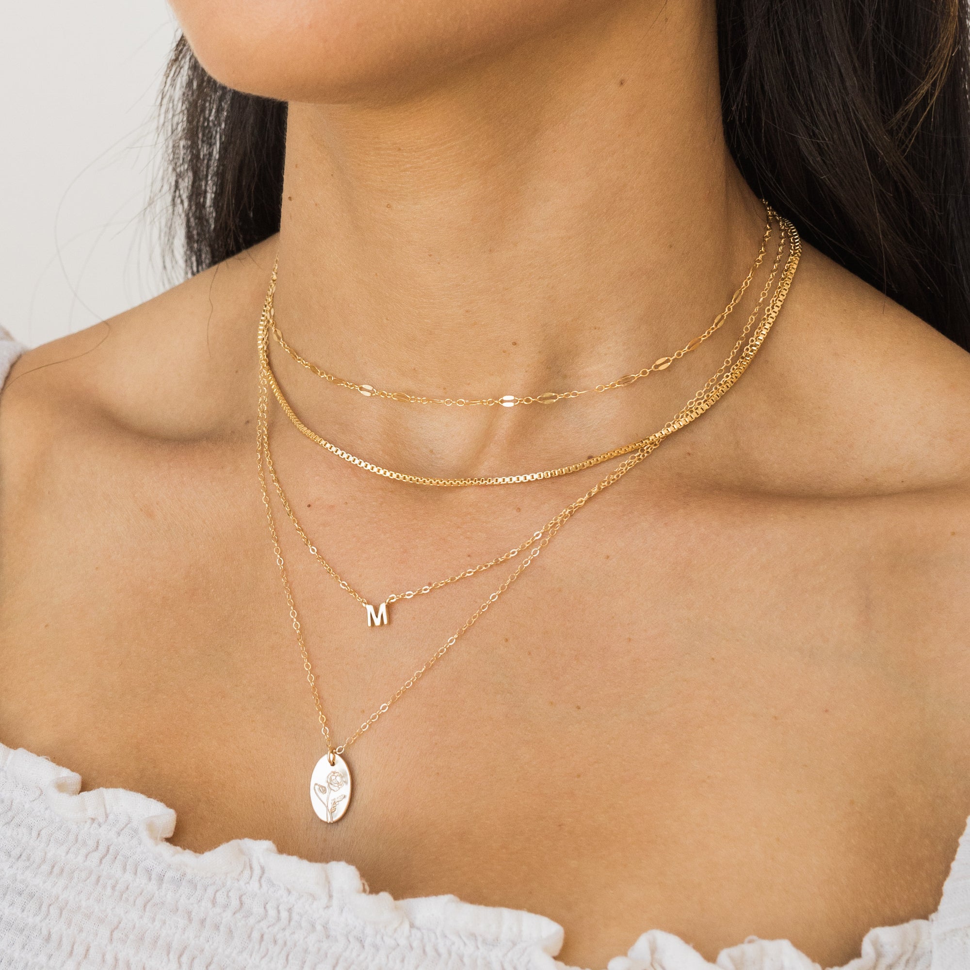 14K Gold Box Chain Necklace