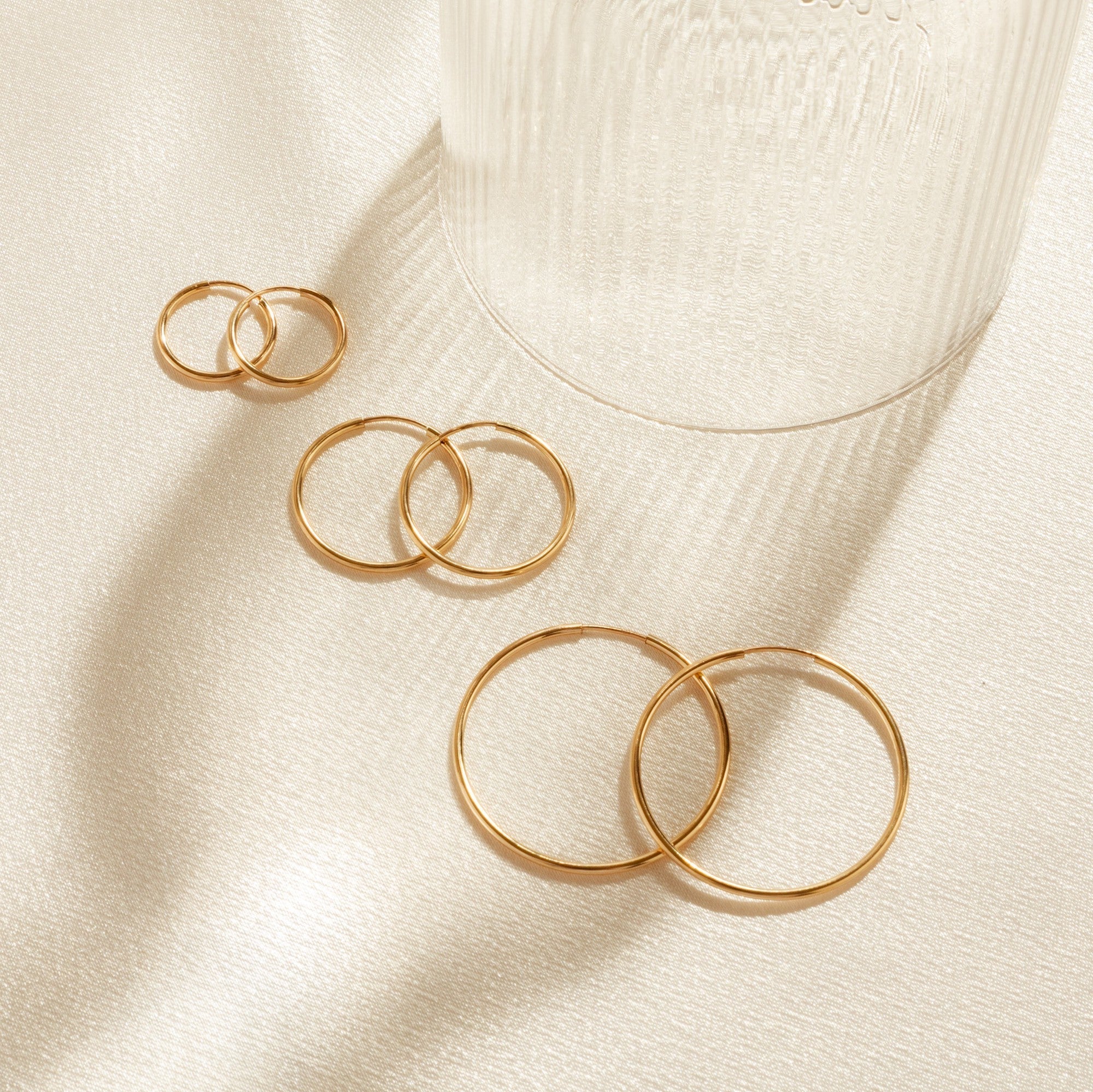 Thin Hoop Earrings Set