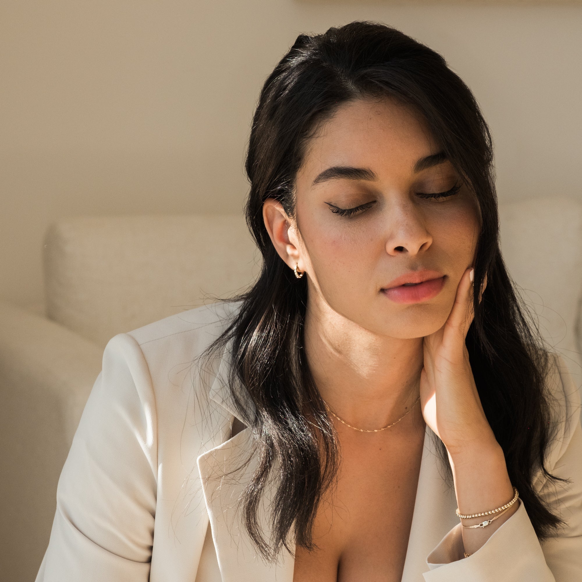 Classic CZ Huggie Hoop Earrings - 14k Solid Gold