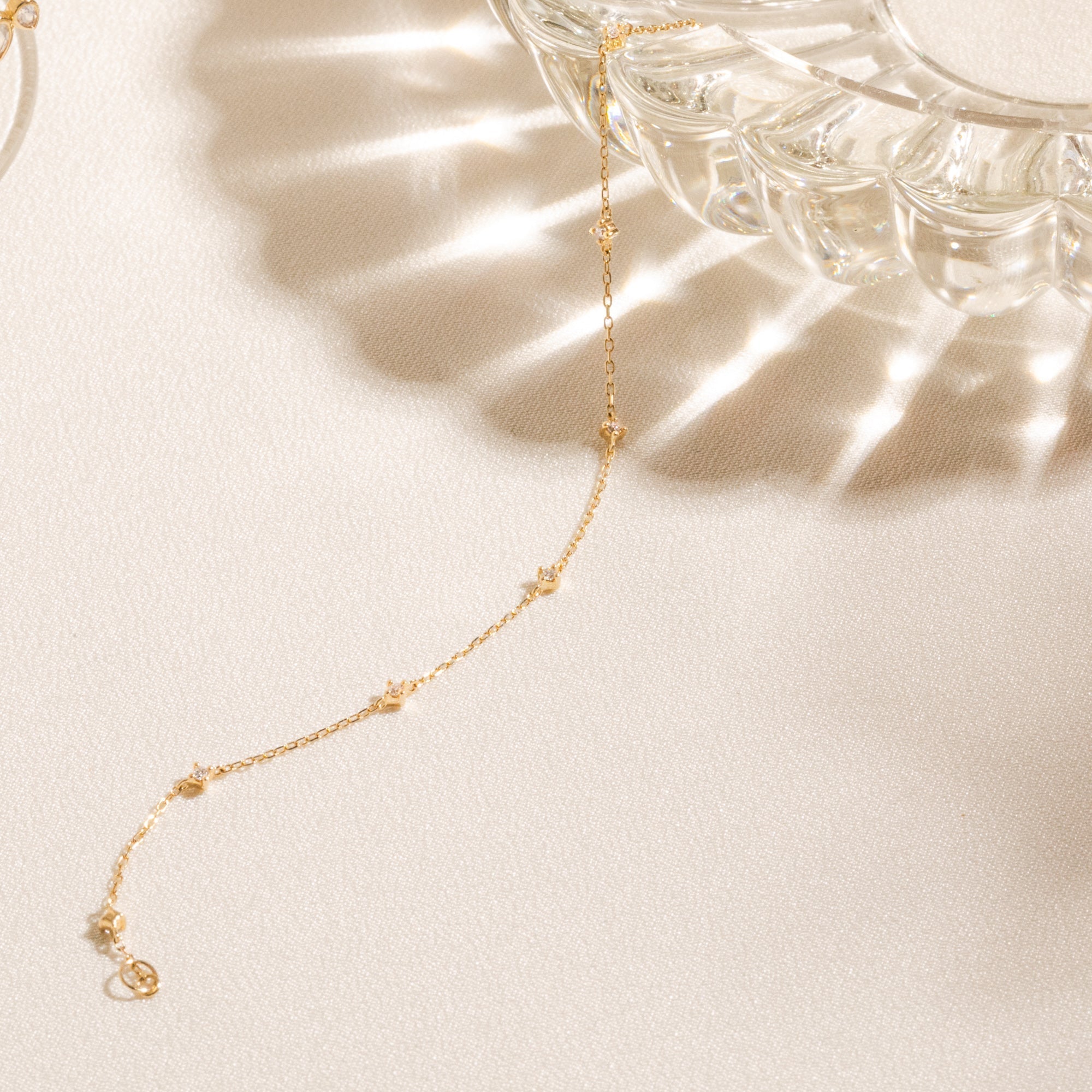 Dainty Diamond Station Bracelet - Reversible