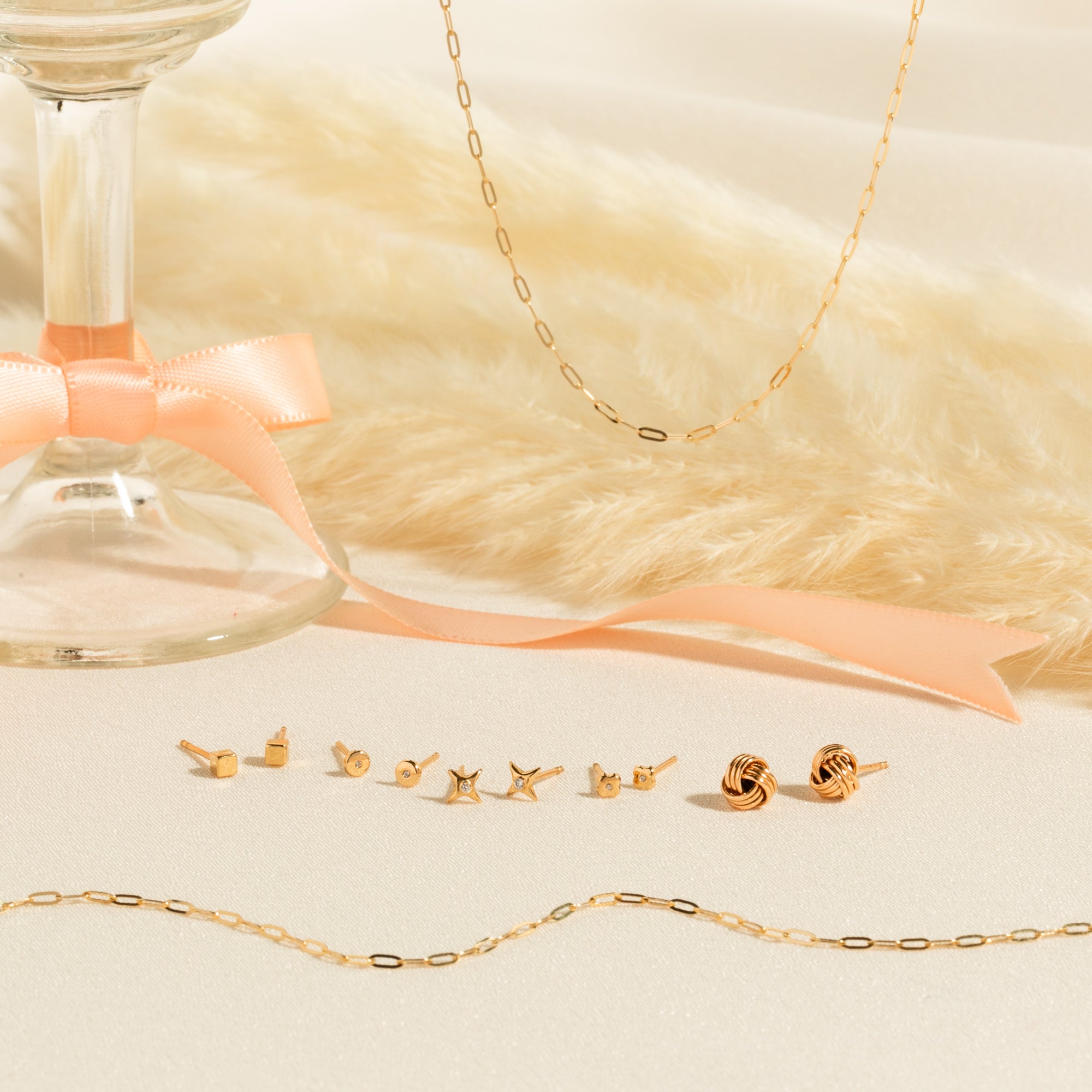 Dainty Paperclip Chain Necklace - 14k Solid Gold