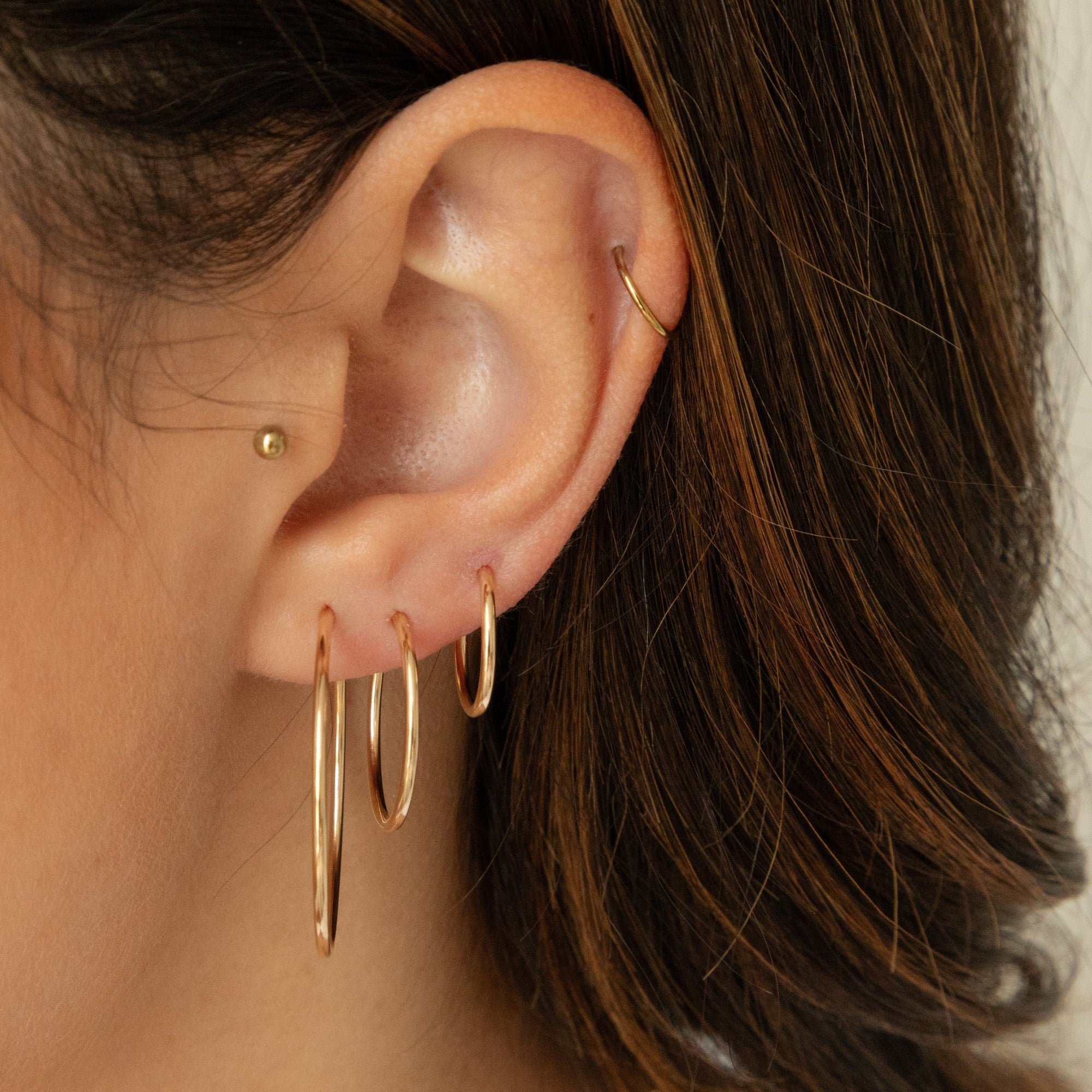 Thin Hoop Earrings Set