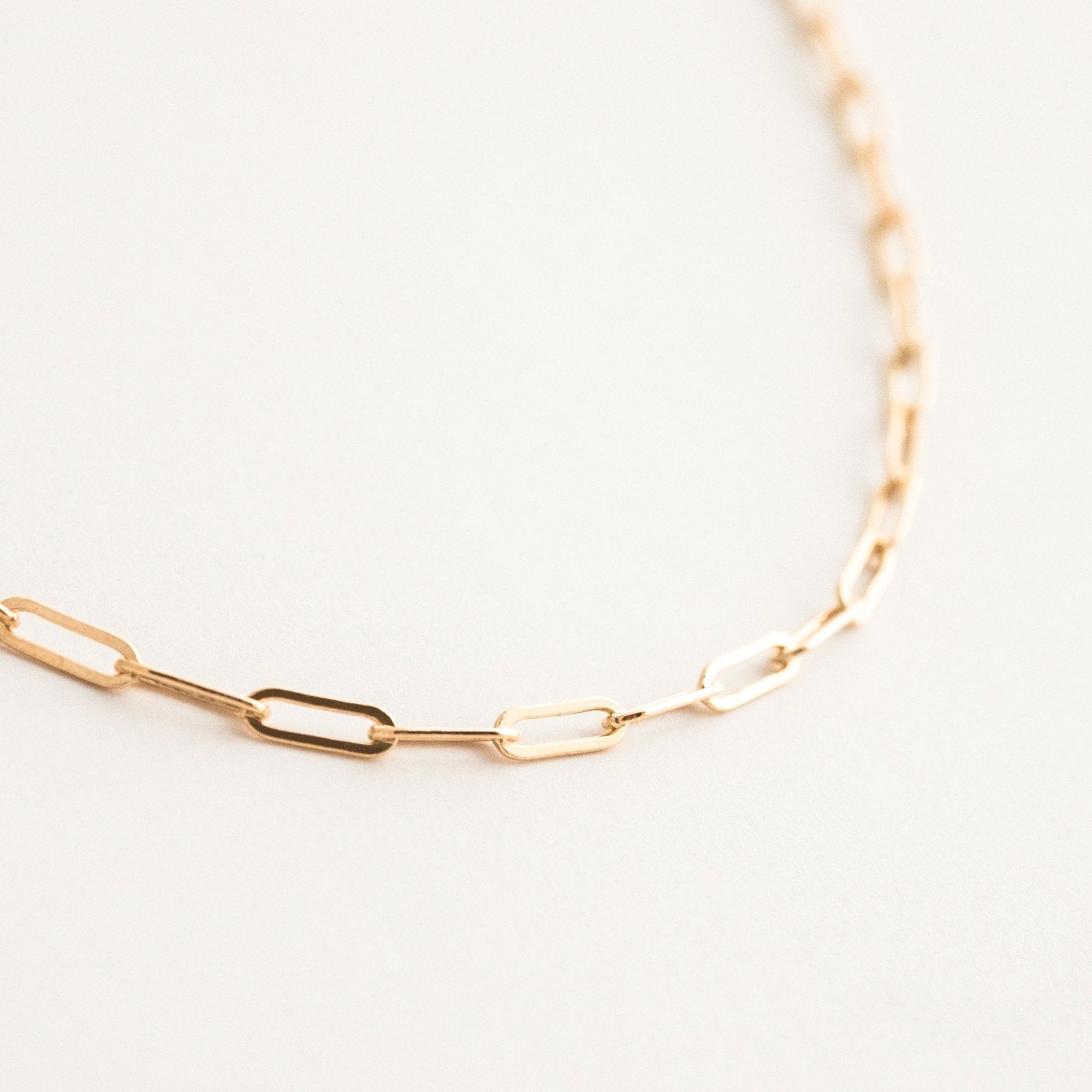 14K Gold Paperclip Chain Necklace