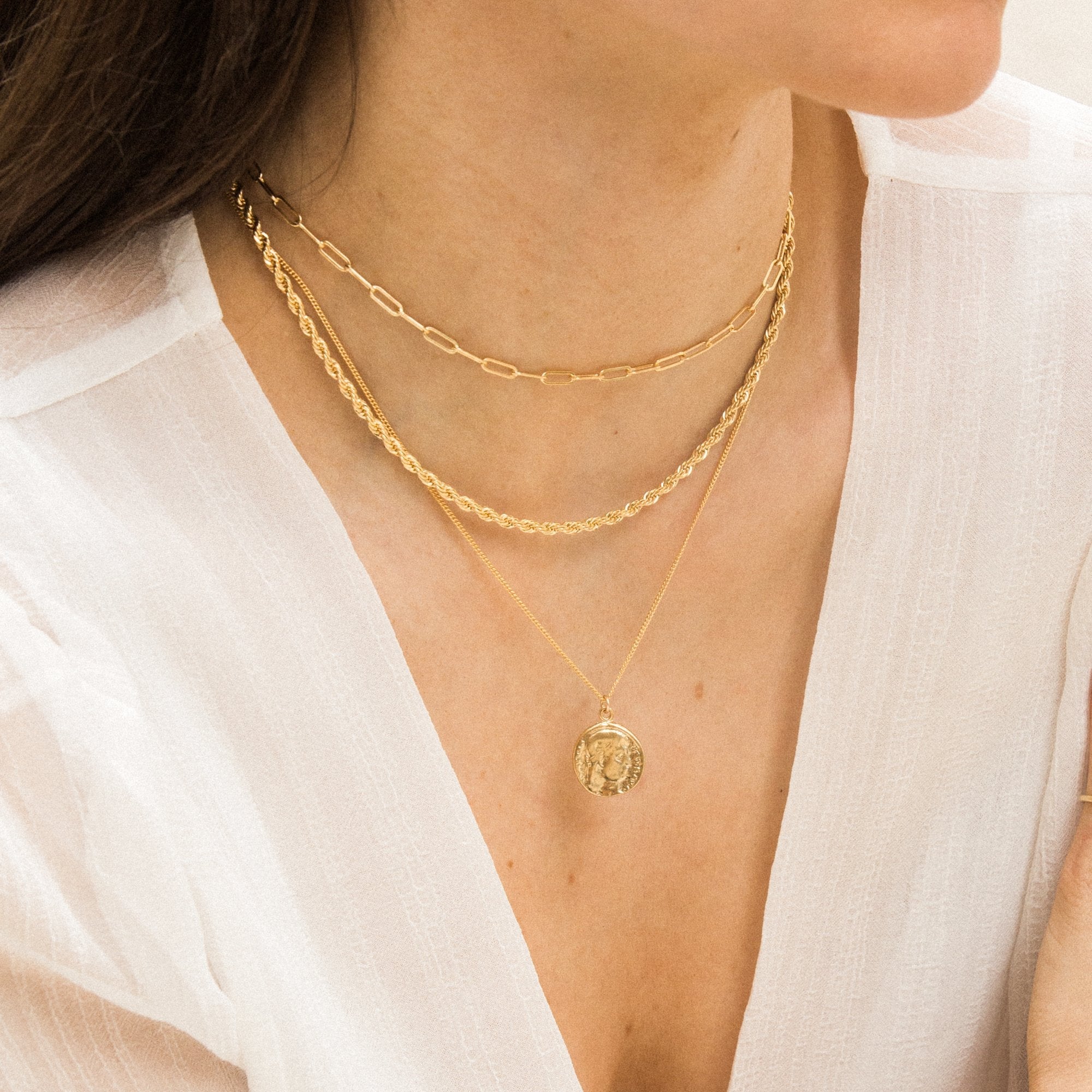 14K Gold Paperclip Chain Necklace