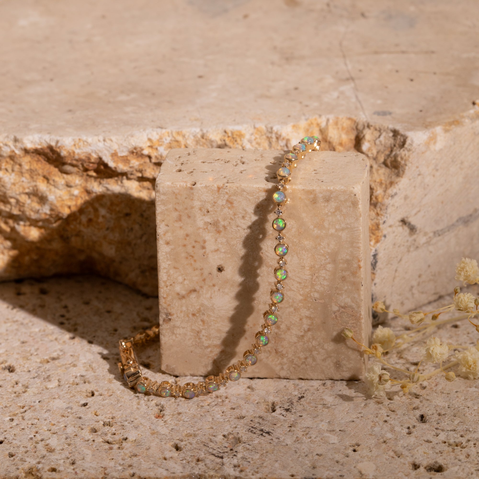 Opal + Diamond Tennis Bracelet