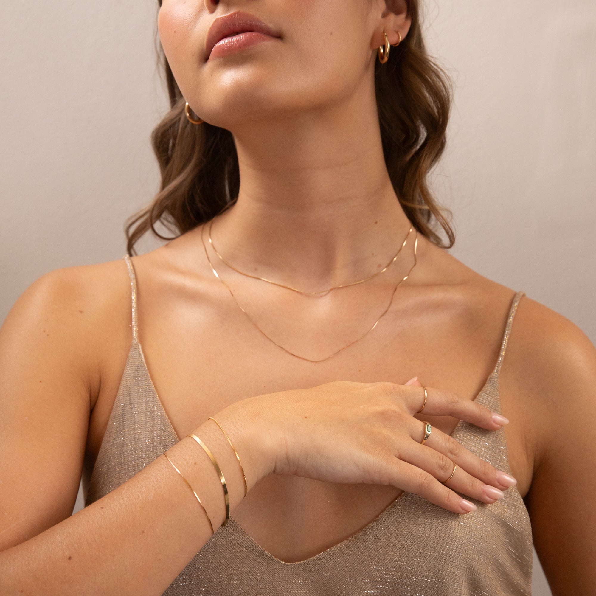 Thin Box Chain Bracelet - 14k Solid Gold
