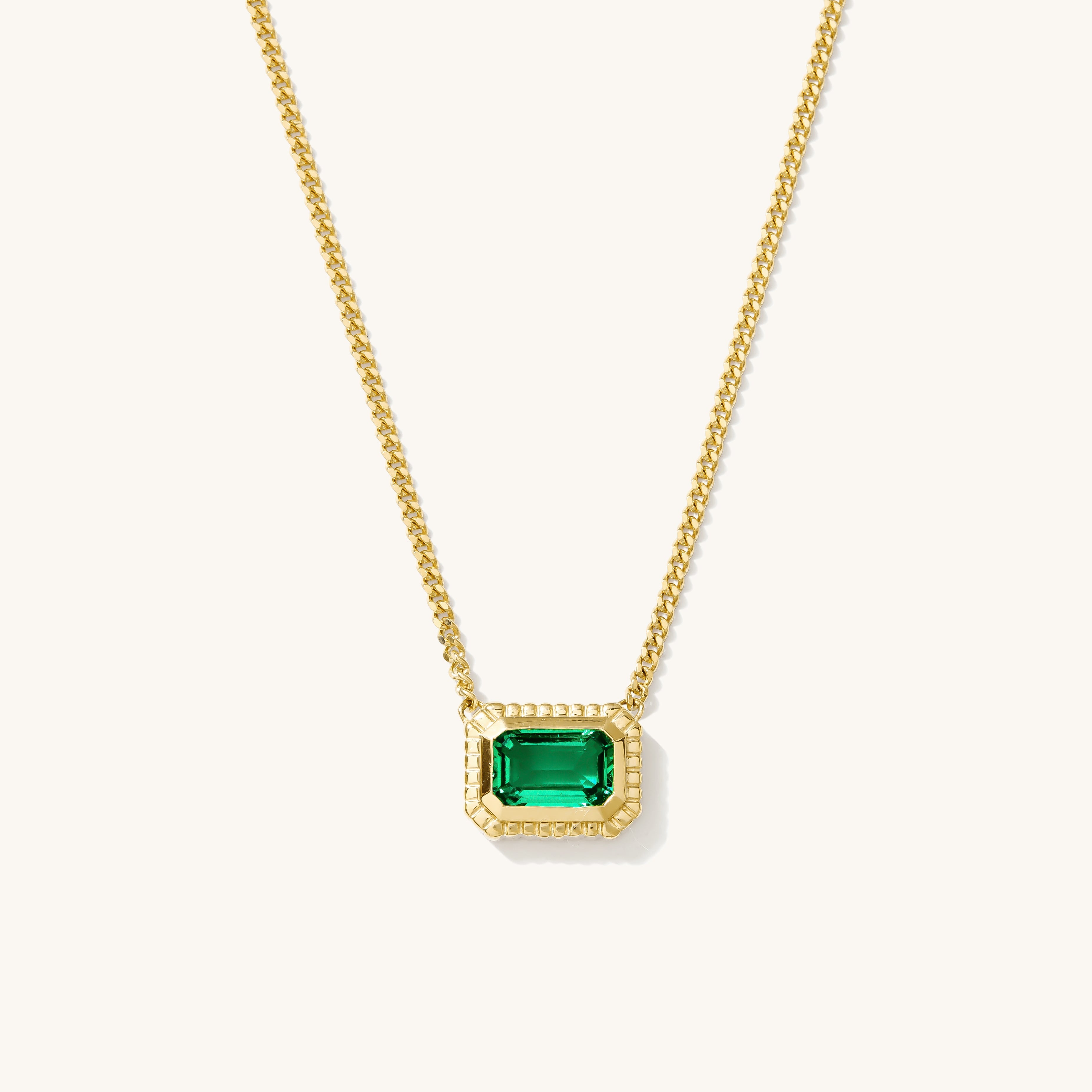Ribbed Emerald Necklace