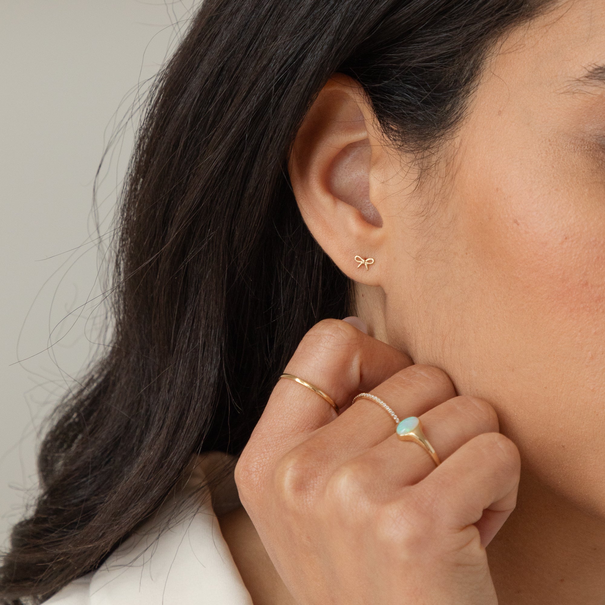 Tiny Bow Stud Earrings