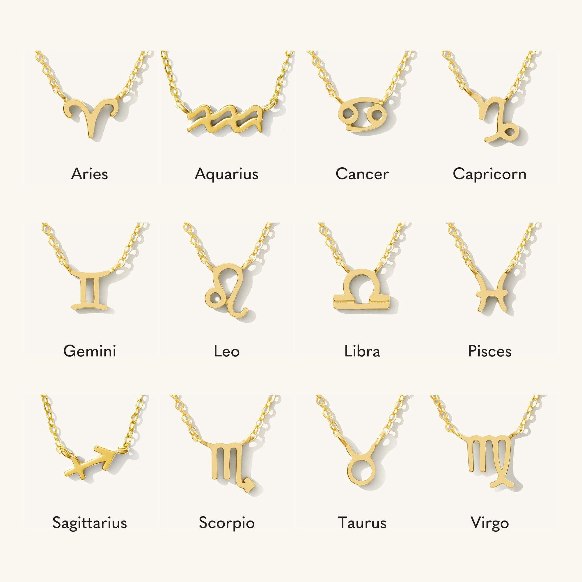 14K Gold Tiny Zodiac Necklace