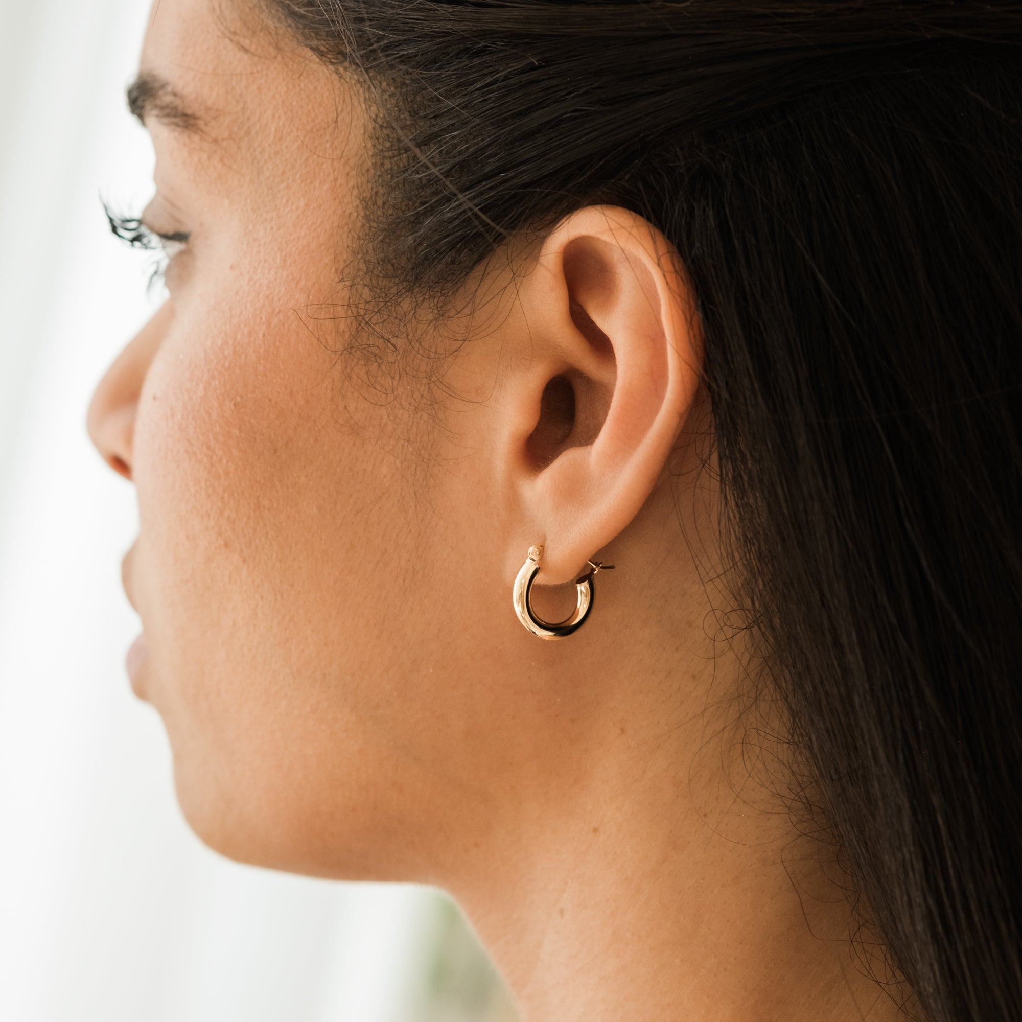 Chunky Everyday Hoop Earrings - 14k Solid Gold