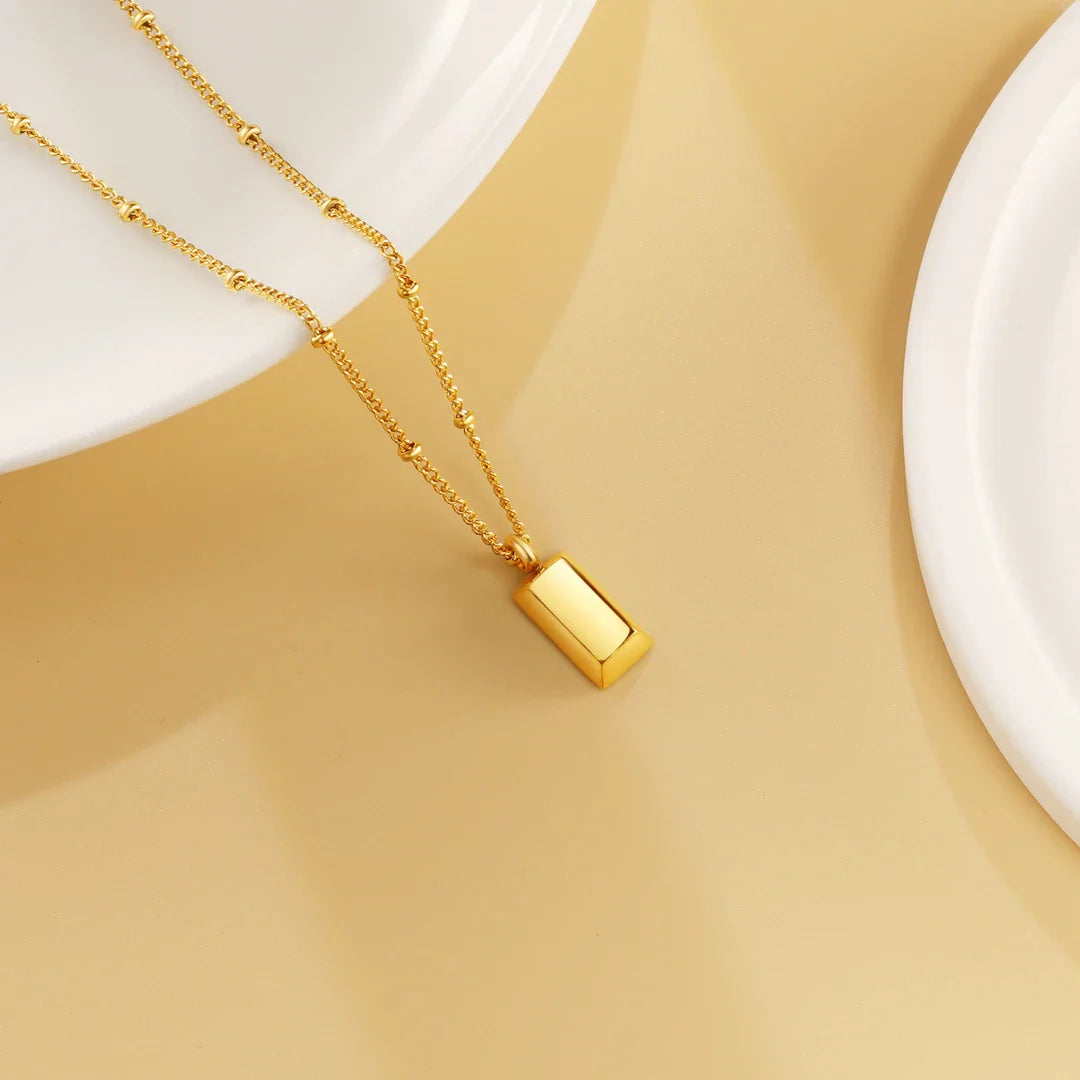 14K Gold Bar Necklace--A Symbol of Ambition & Value