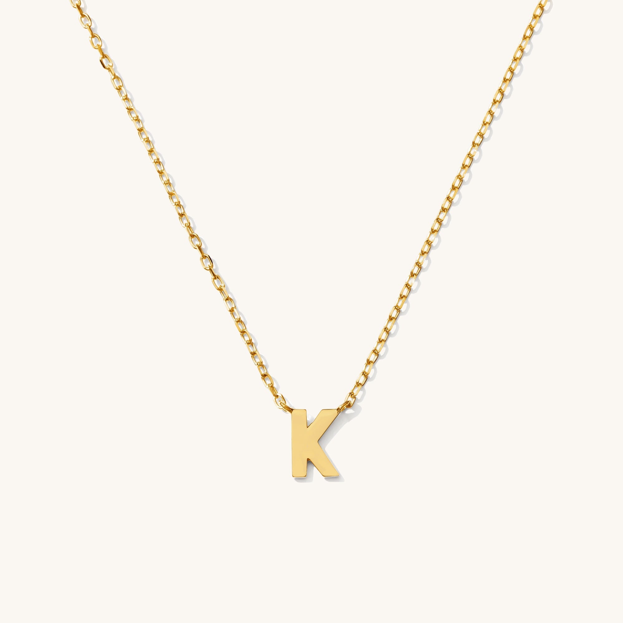 Tiny Initial Necklace - 14k Solid Gold