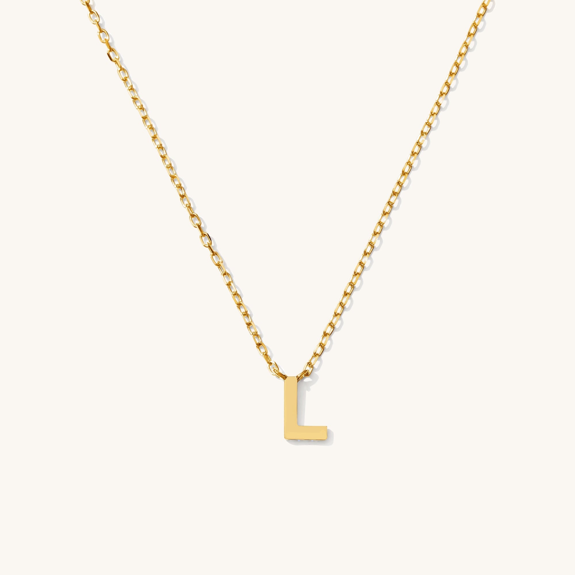Tiny Initial Necklace - 14k Solid Gold
