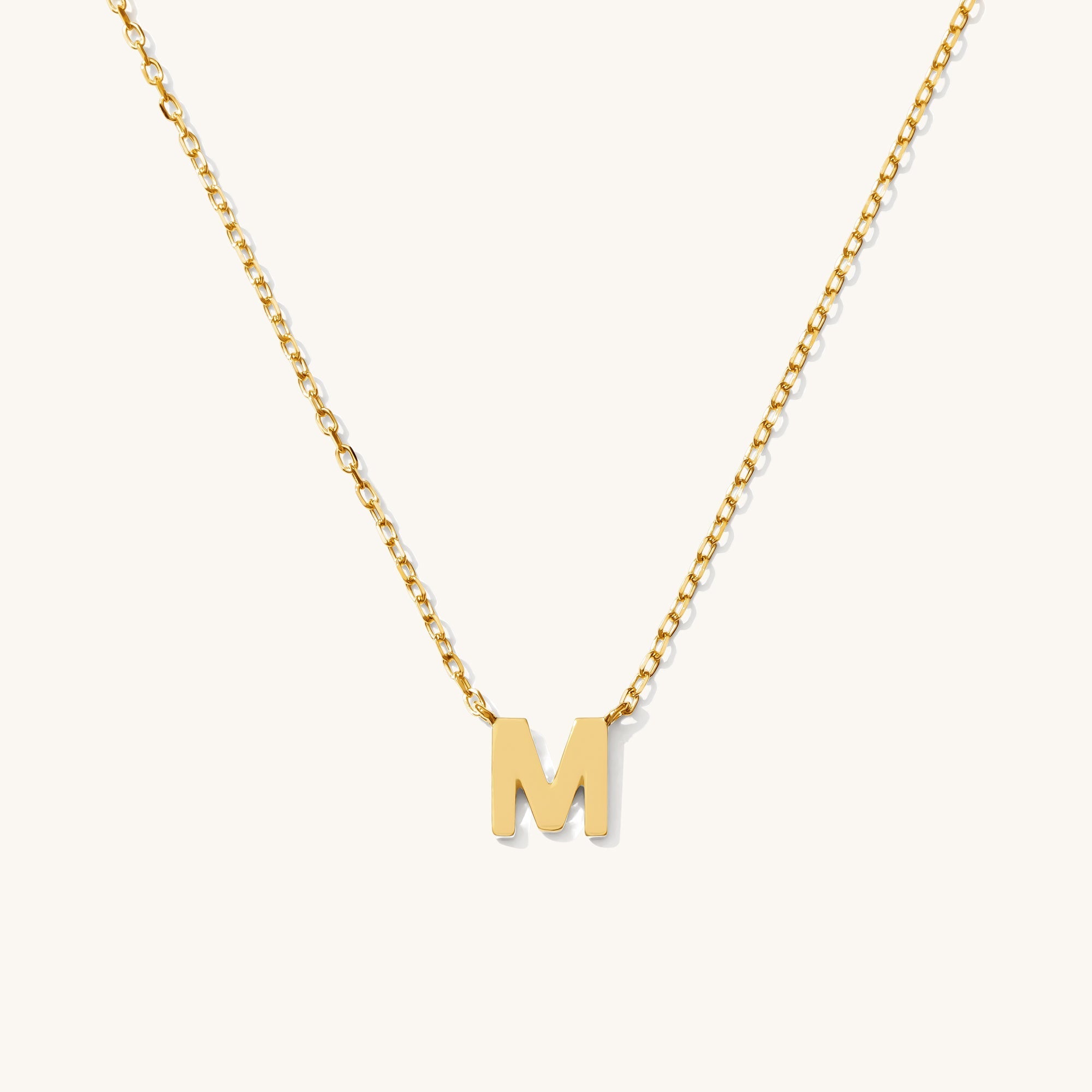 Tiny Initial Necklace - 14k Solid Gold