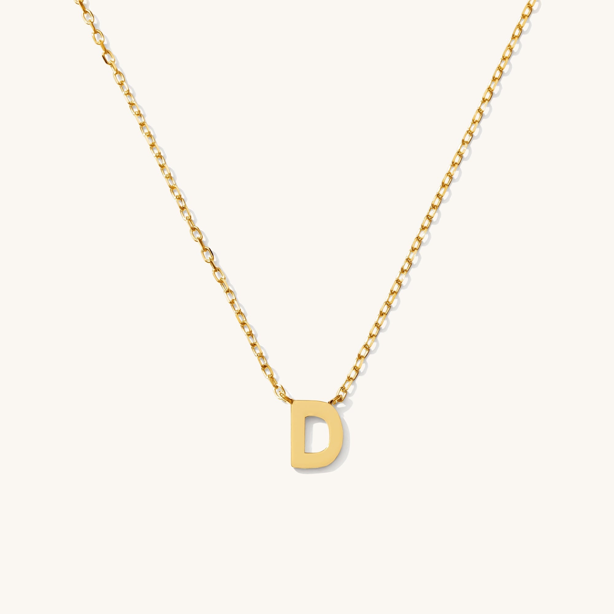 Tiny Initial Necklace - 14k Solid Gold