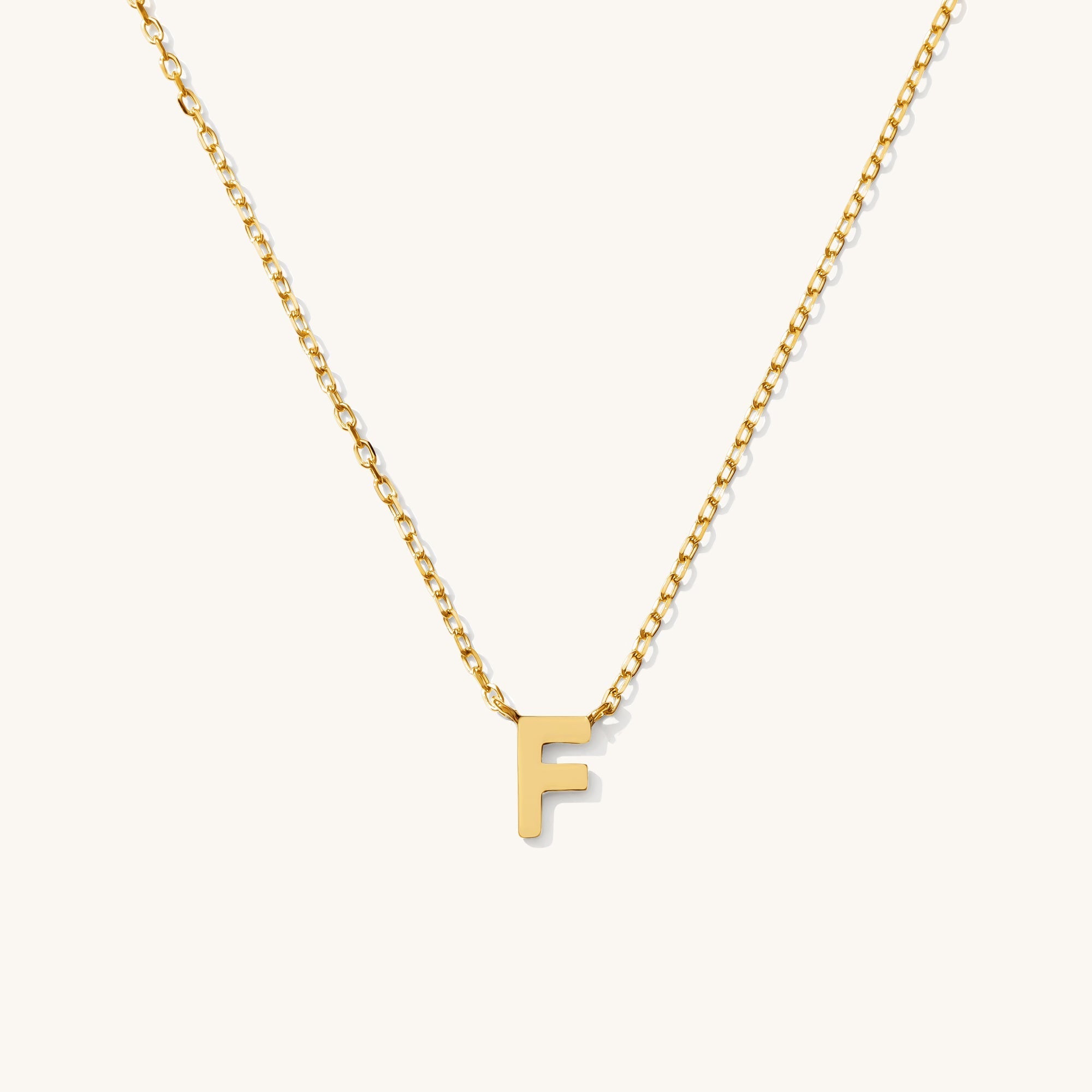 Tiny Initial Necklace - 14k Solid Gold