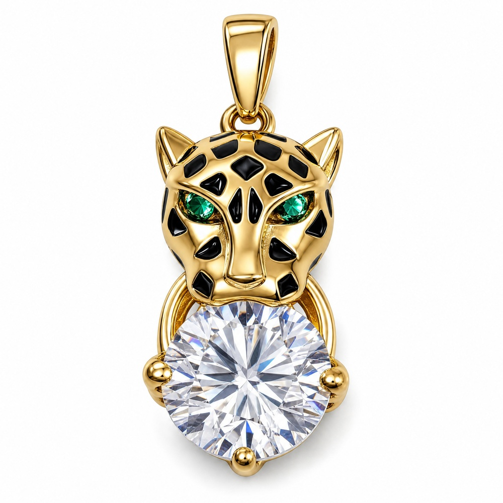 14K Gold Panther Pendant Necklace