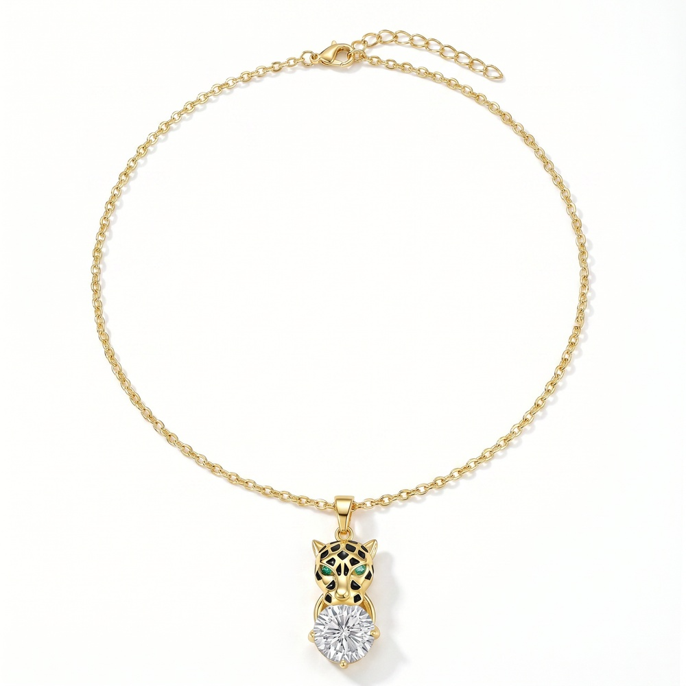 14K Gold Panther Pendant Necklace