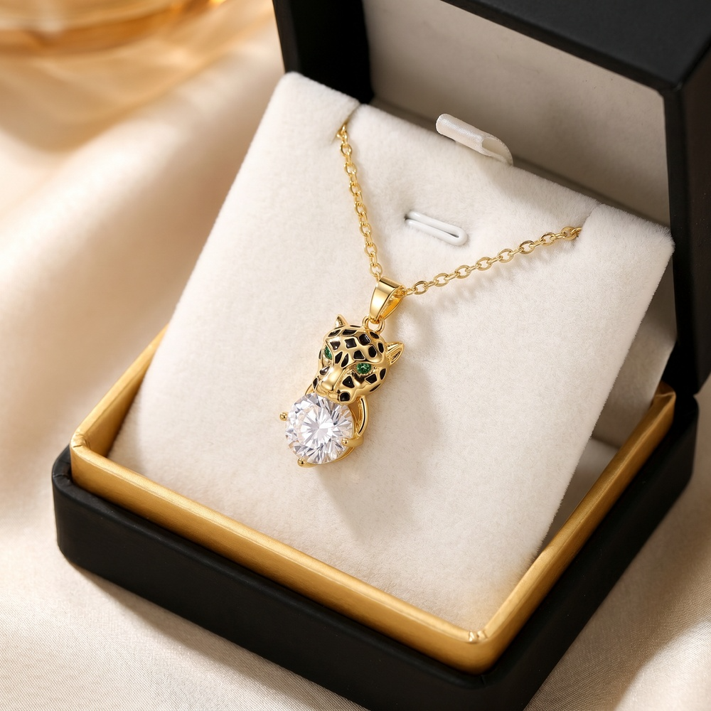 14K Gold Panther Pendant Necklace