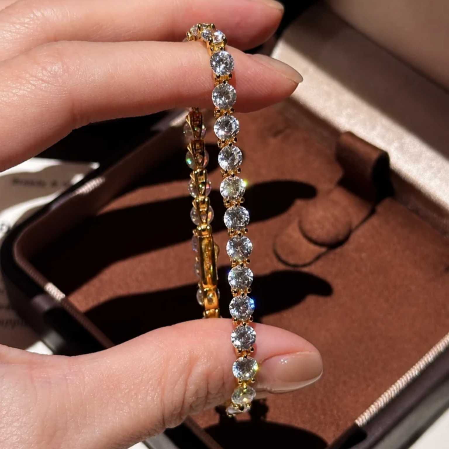 Floating Round-Cut Tennis Bracelet