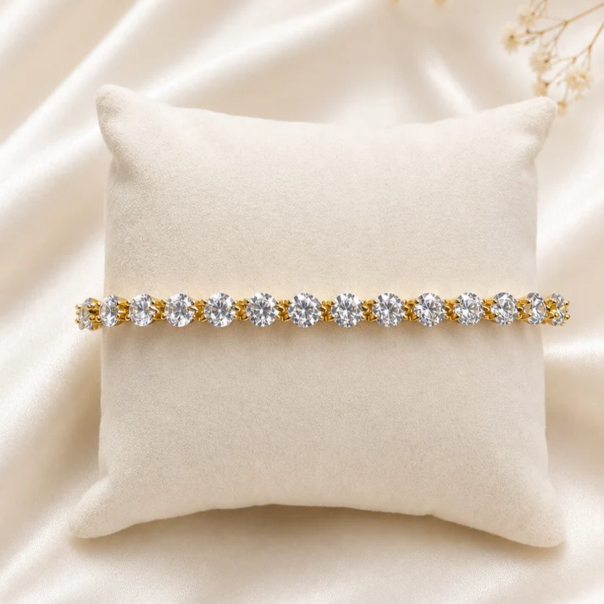 Floating Round-Cut Tennis Bracelet