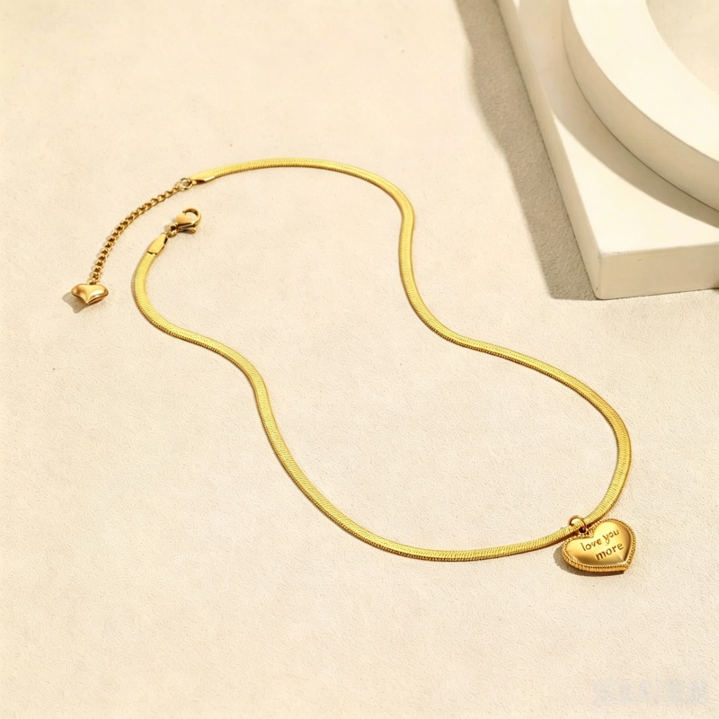 14K Gold 'Love You More' Heart Necklace