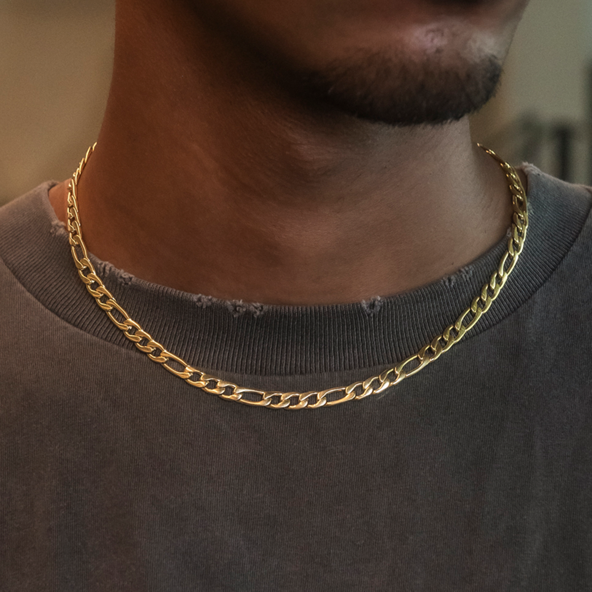 Figaro Chain in 14K Gold- 6mm