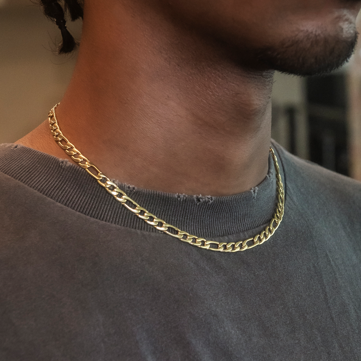 Figaro Chain in 14K Gold- 6mm