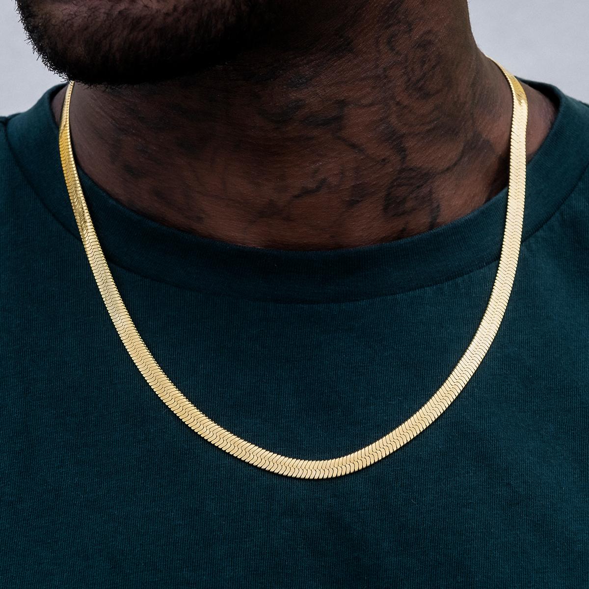 Herringbone Chain in 14K Gold- 6mm