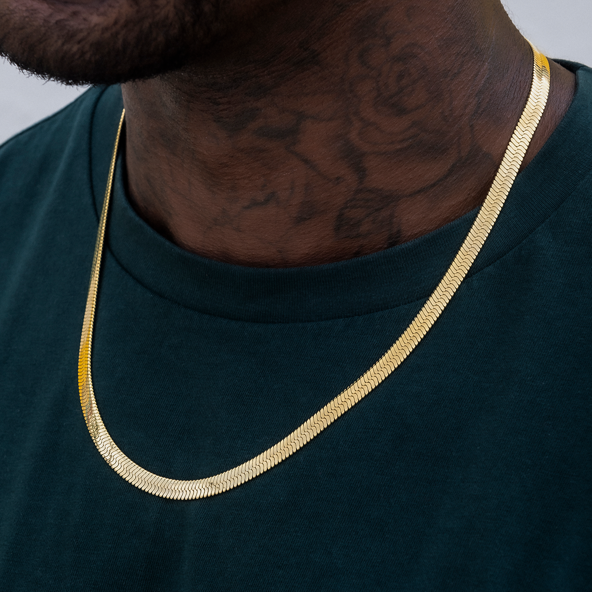 Herringbone Chain in 14K Gold- 6mm