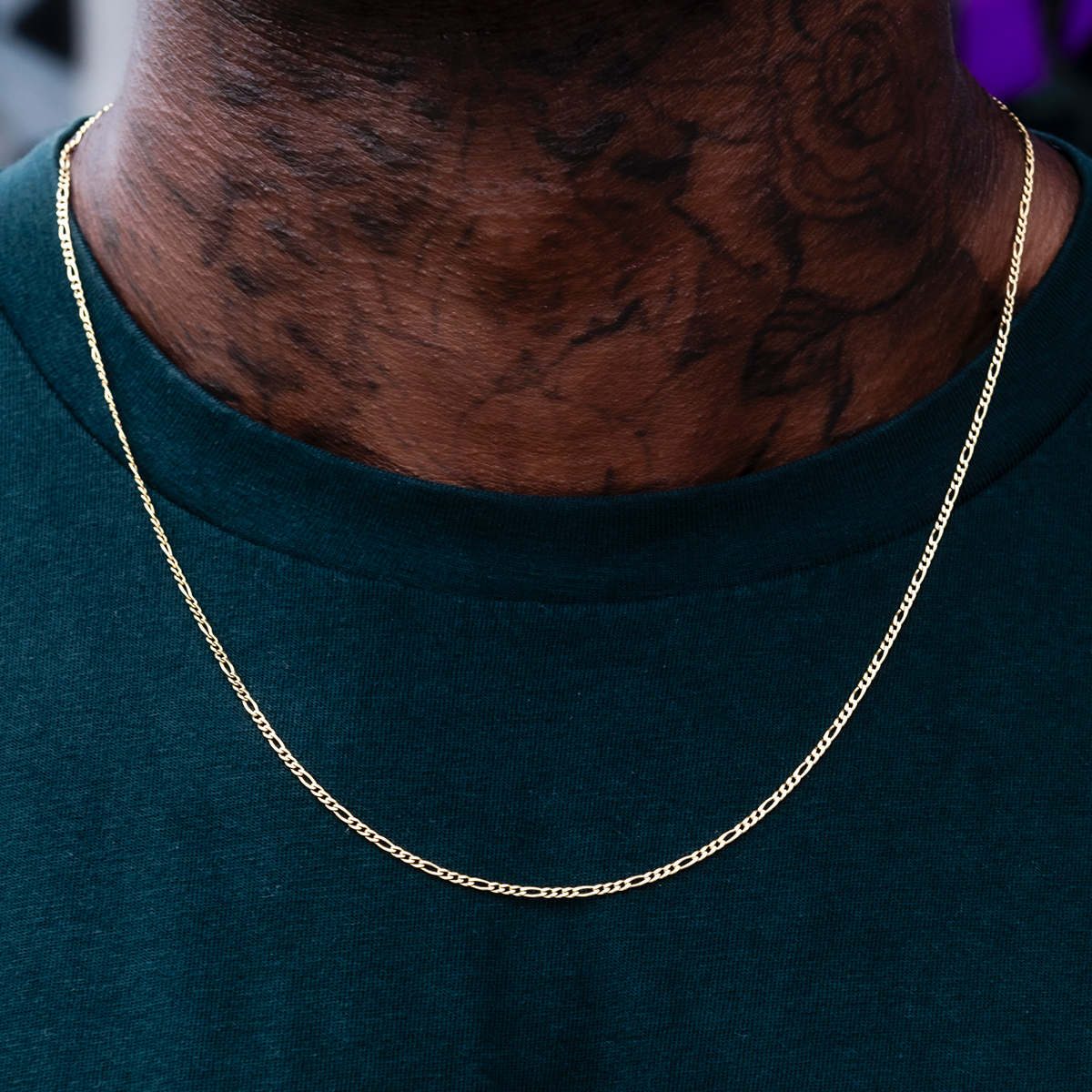 Figaro Chain in 14K Gold- 2mm