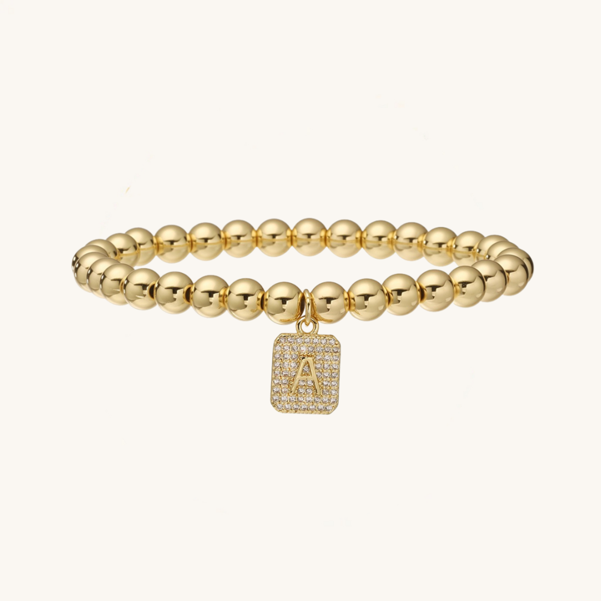 14k gold classic initial bracelet (6mm)