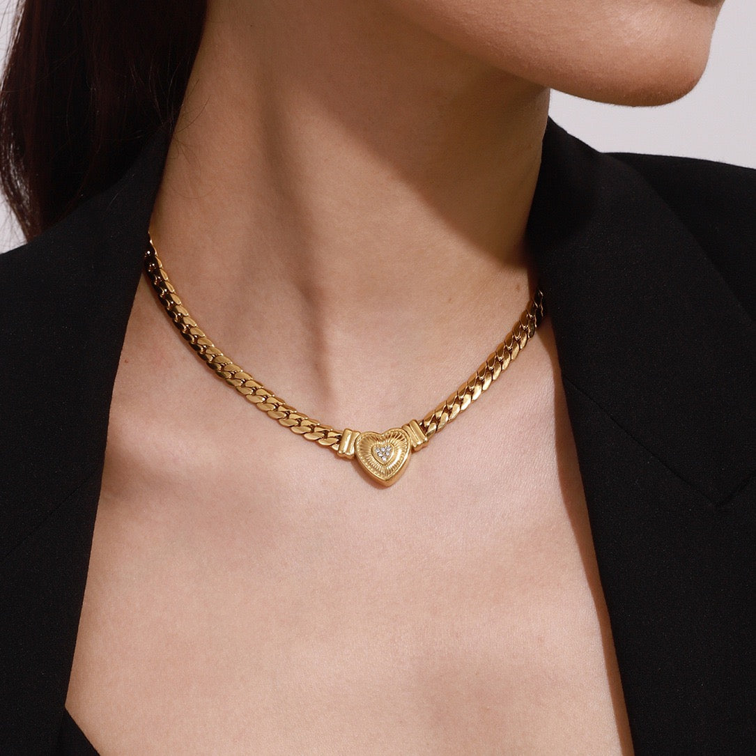 14K Gold Heart Pendant Necklace