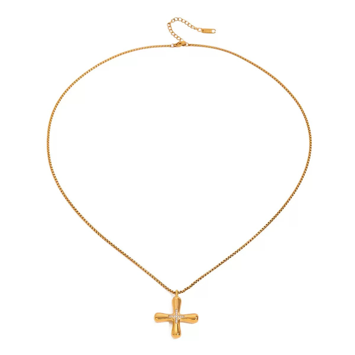 14K Gold Cross Pendant Necklace