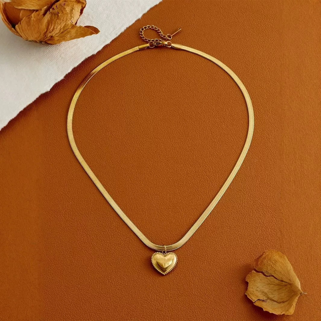14K Gold 'Love You More' Heart Necklace