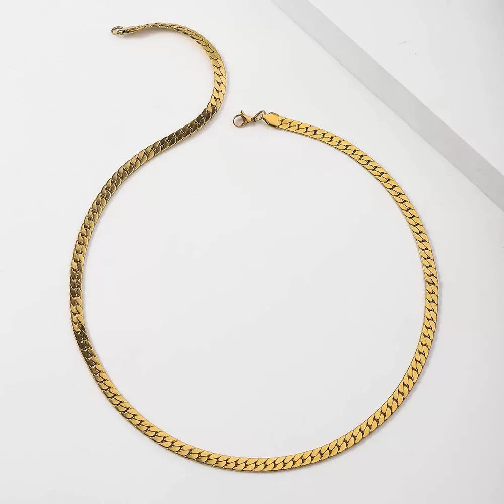 14K Gold Curb Chain Necklace (4mm)