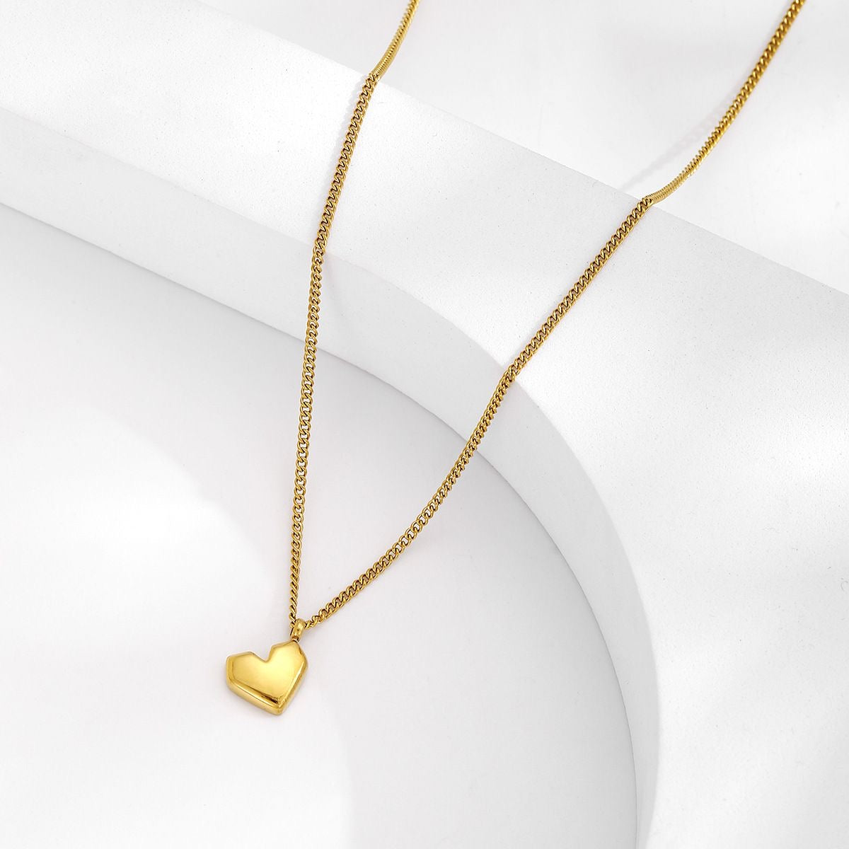 14K Gold Angular Heart Necklace