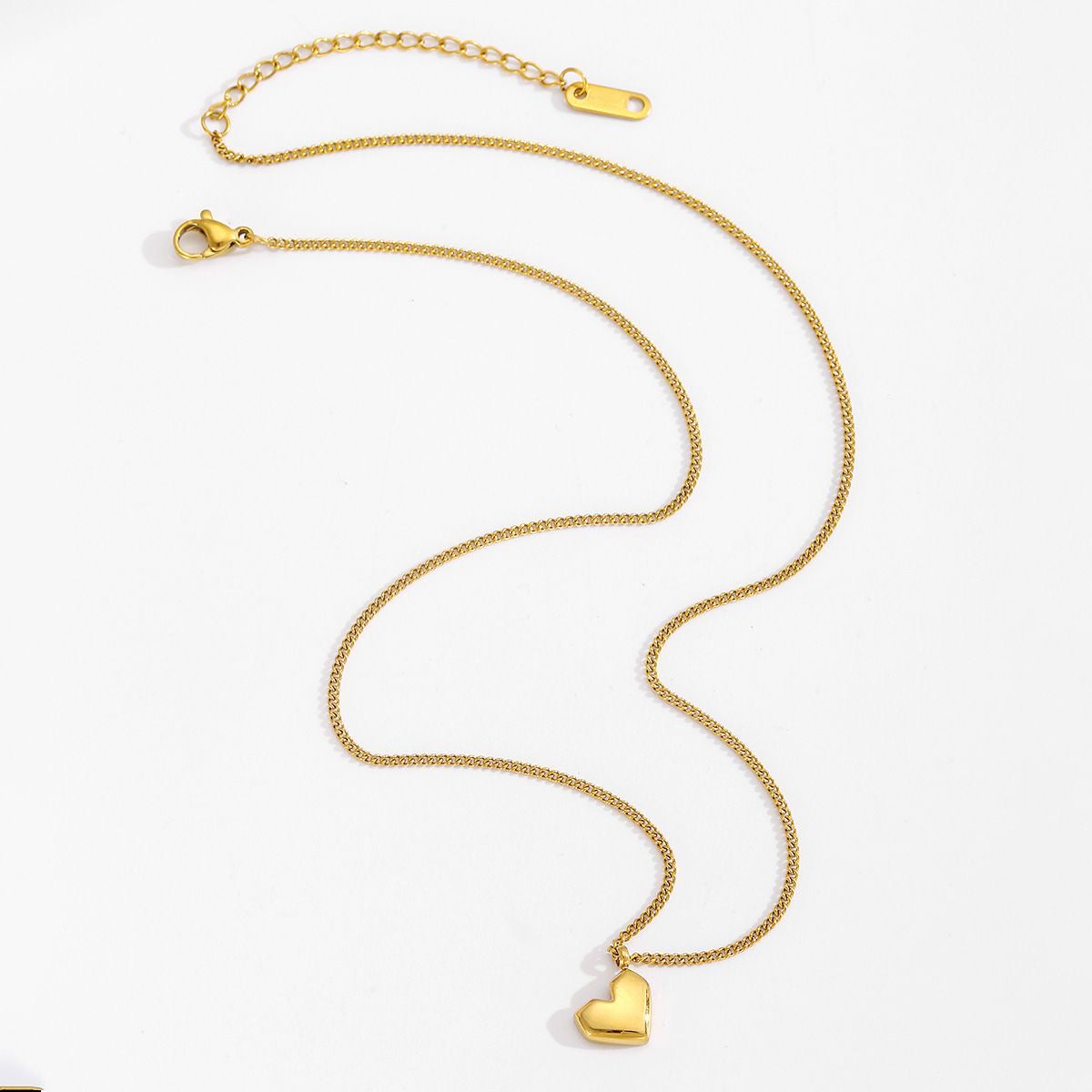 14K Gold Angular Heart Necklace