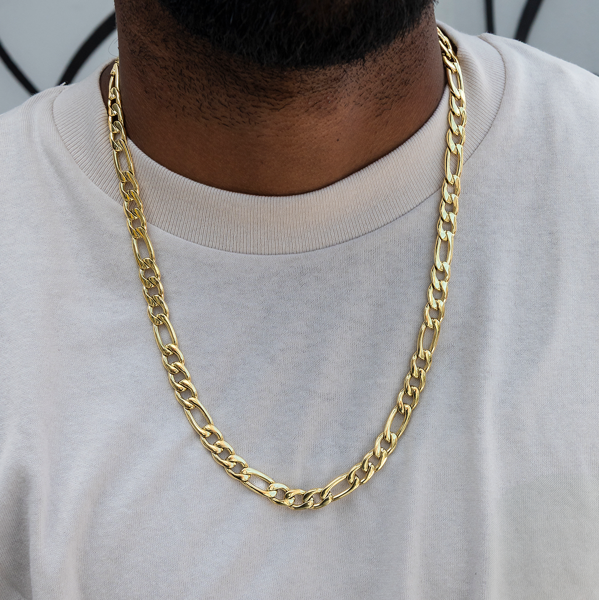 Figaro Chain in 14K Gold- 9mm