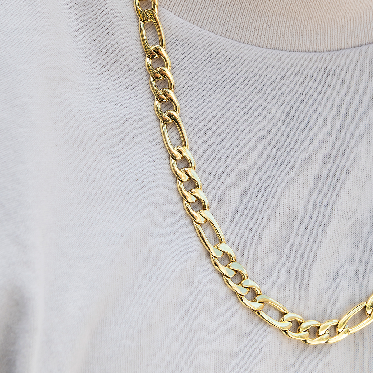 Figaro Chain in 14K Gold- 9mm